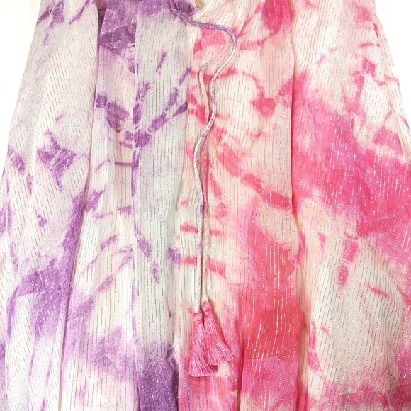 Rococo Sand Ava Maxi Dress Small Fuchsia Metallic Tie Dye Boho Dress New - Picture 5 of 6